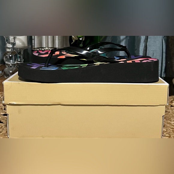 Michael Kors Bedford Wedge Rainbow Flip Flop - Picture 5 of 7